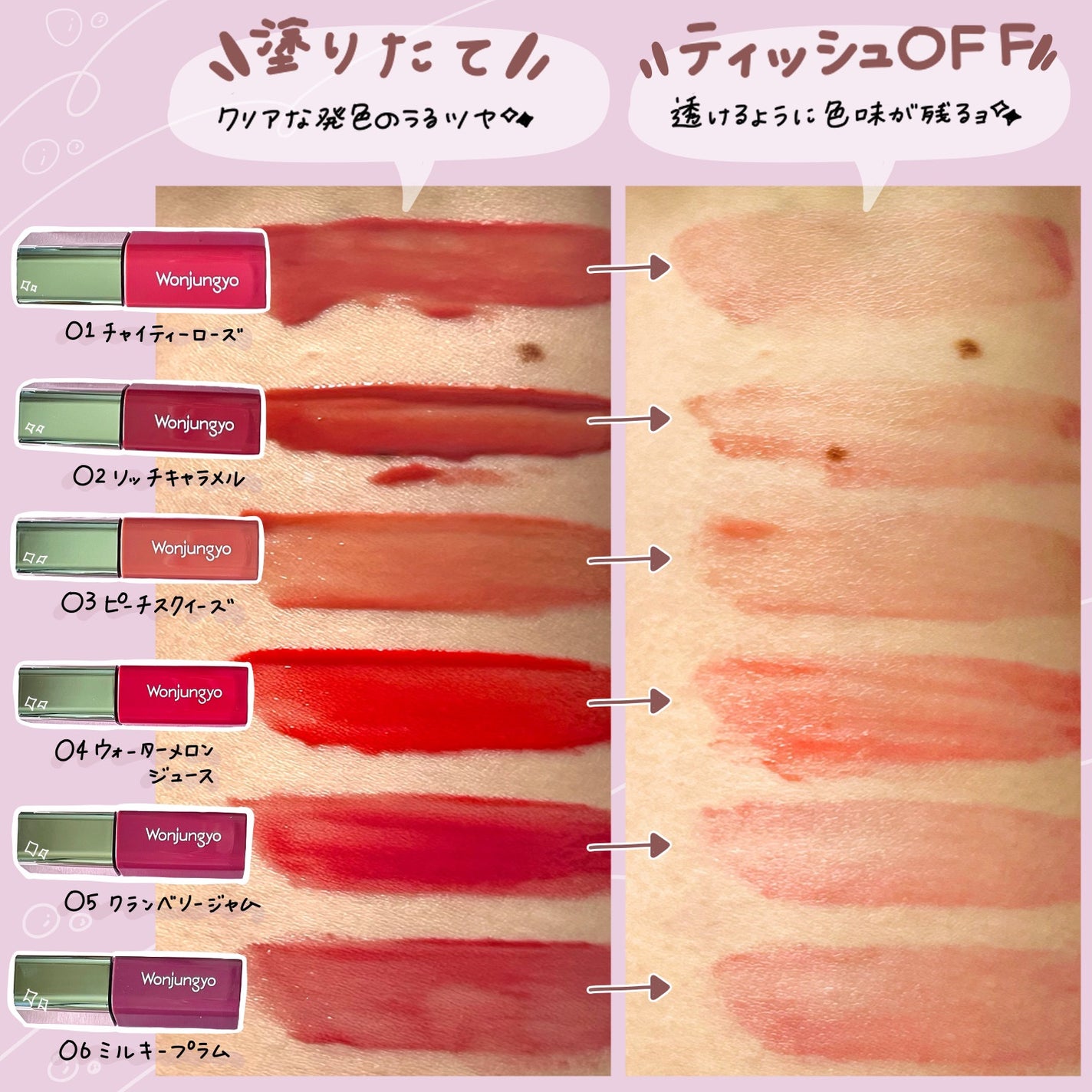 ウォンジョンヨ キャンディーグロウティント/Wonjungyo/リップティントを使ったクチコミ(5枚目)