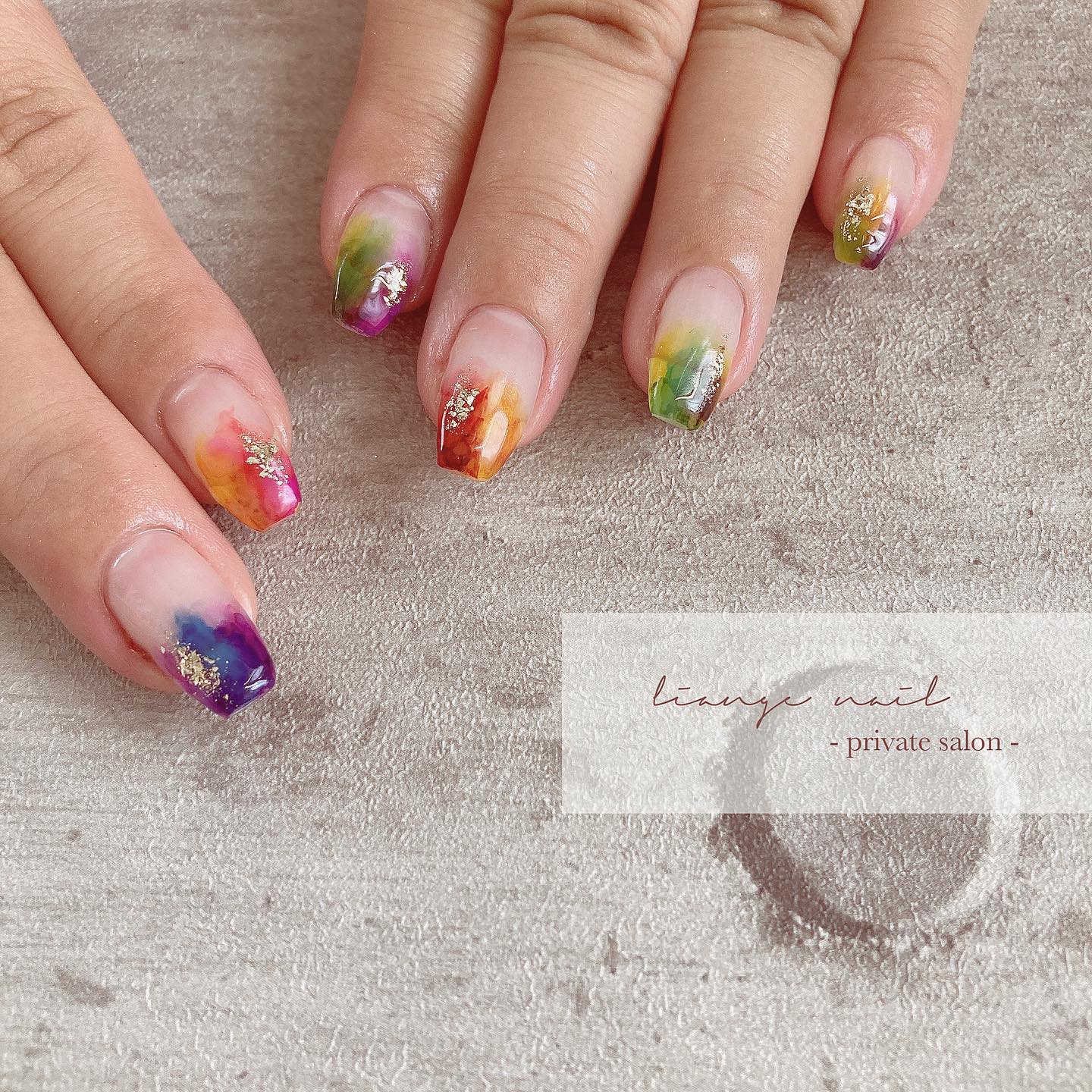 #リアンジェネイル,#柏ネイル,#ネイル,#ニュアンスネイル,#大人ニュアンスネイル,#夏ネイル,#カラフルネイル,#シェルネイル,#ミラーネイル,#インクネイルのネイルデザイン