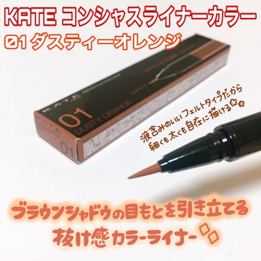 コンシャスライナーカラー 01 ダスティーオレンジ/KATE/リキッドアイライナーを使ったクチコミ（2枚目）