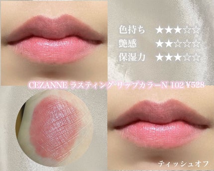 ラスティング リップカラーN/CEZANNE/口紅を使ったクチコミ(4枚目)