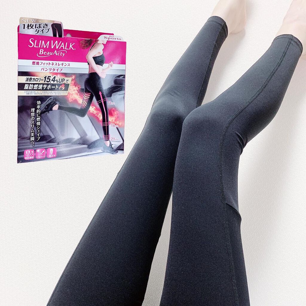 スリムウォーク ビューアクティ 燃焼シェイプレギンス ブラック M-Lサイズ : スリムウォーク 着圧レギンス ビューアクティ 燃焼