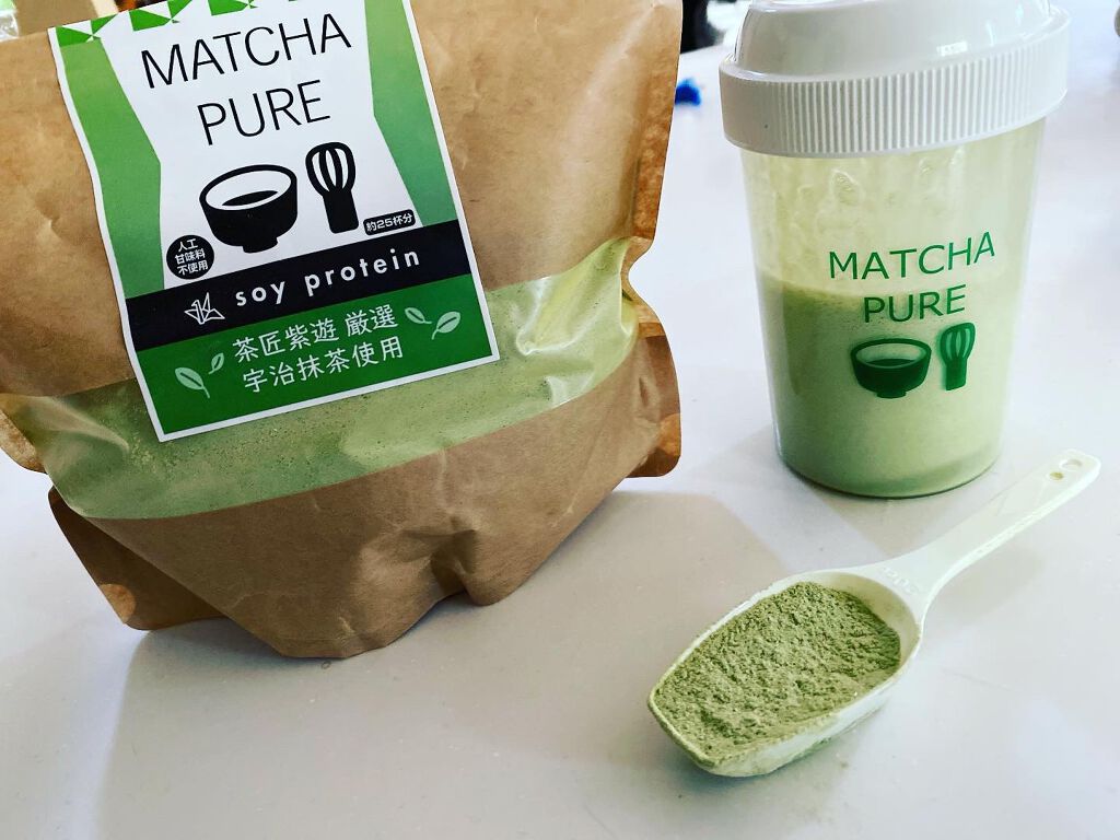 MATCHA PURE（プロテインパウダー）/ピュアパートナー/ソイプロテインを使ったクチコミ（1枚目）