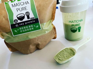 MATCHA PURE（プロテインパウダー）/ピュアパートナー/ドリンクを使ったクチコミ（1枚目）