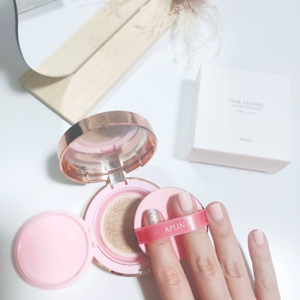 ピンクティーツリーカバークッション/APLIN/クッションファンデーションを使ったクチコミ(2枚目)