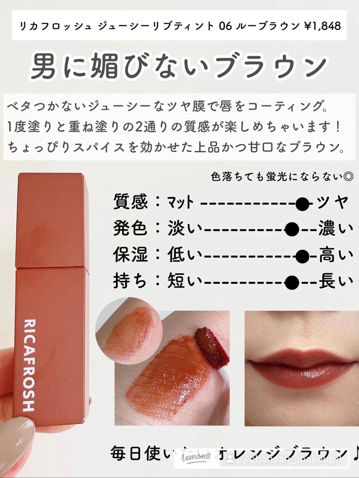 ジューシーリブティント/RICAFROSH/リップティントを使ったクチコミ(2枚目)