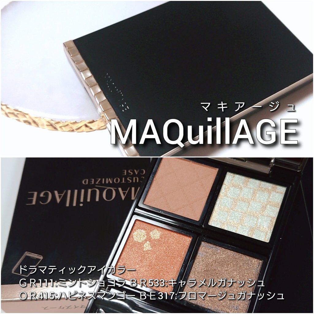 ドラマティックアイカラー (パウダー)/(クリーム) GR111 ミントショコラ (パール)/マキアージュ/アイシャドウパレットを使ったクチコミ（2枚目）