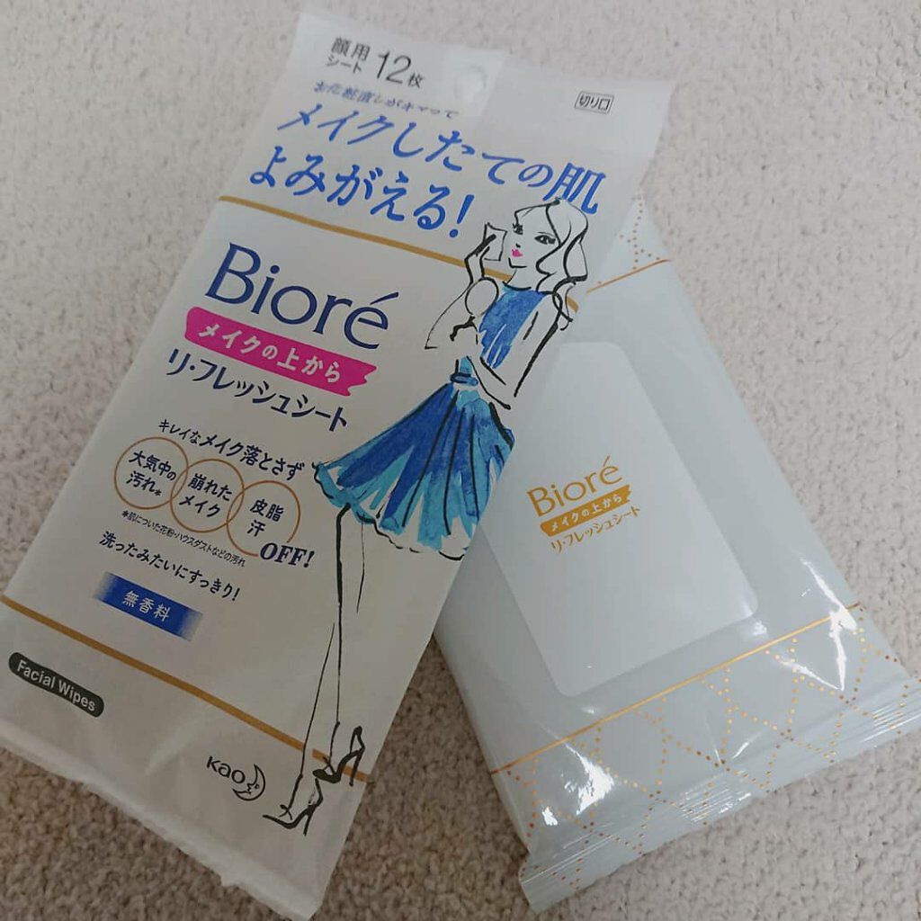 メイクの上からリフレッシュシート/ビオレ/フェイスシートを使ったクチコミ(1枚目)