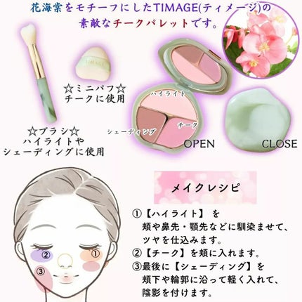 TIMAGE 3色チークパレット/TIMAGE/パウダーチークを使ったクチコミ(4枚目)