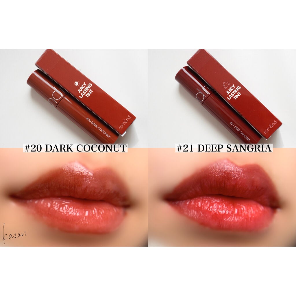 ジューシーラスティングティント/rom&nd/リップティントを使ったクチコミ(4枚目)