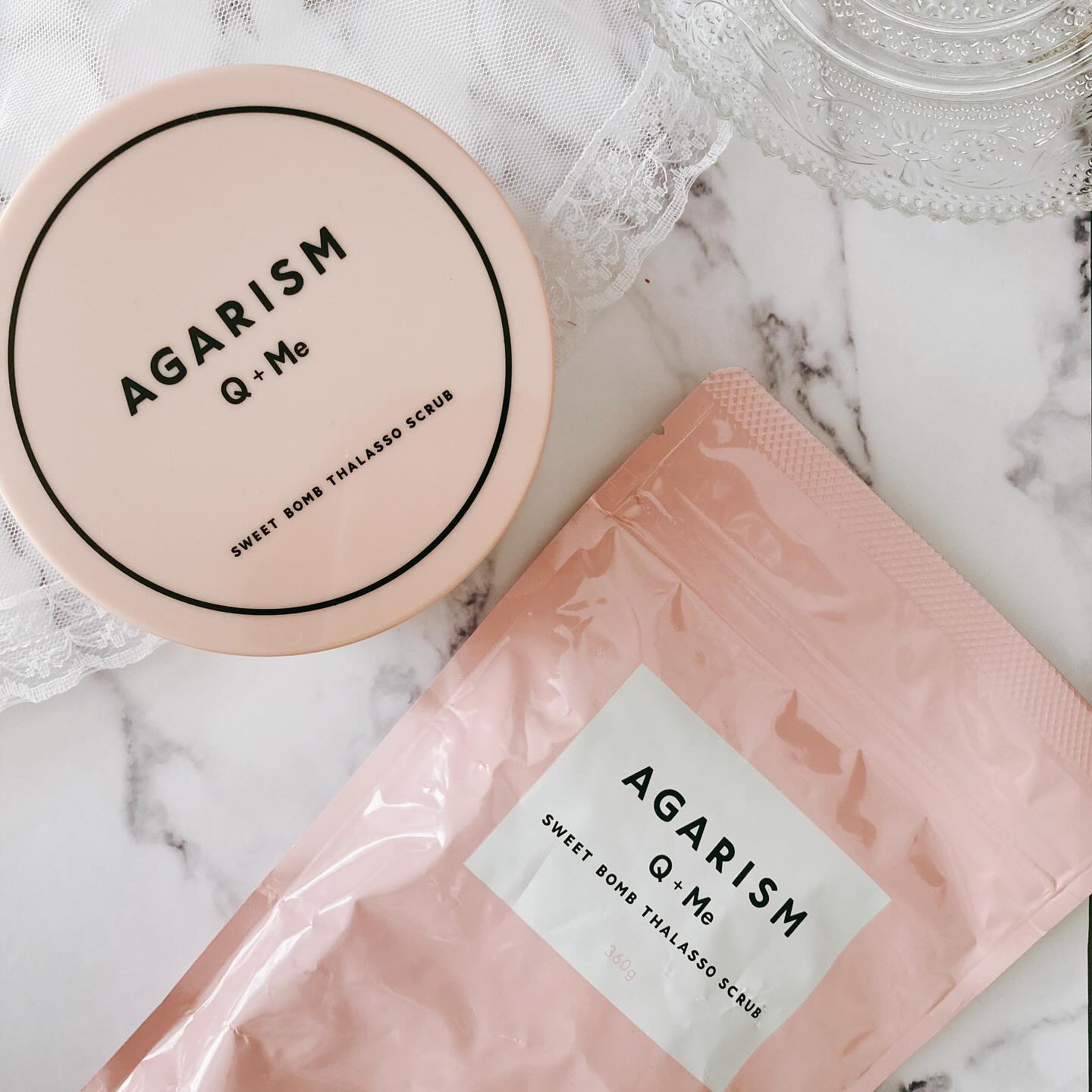 Q+Me スウィート ボム タラソ スクラブ/AGARISM/バスト・ヒップケアを使ったクチコミ（1枚目）