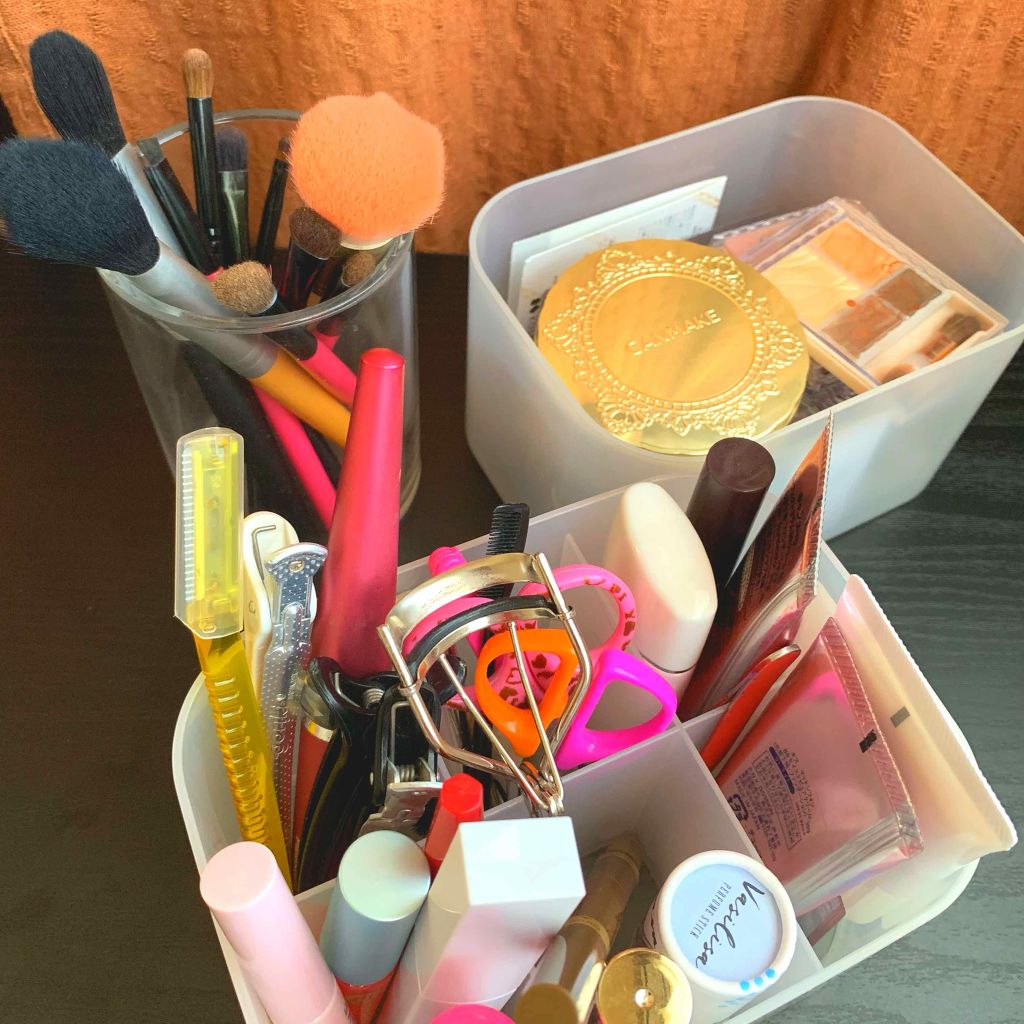 ポリプロピレン メイクボックス 1/2 横ハーフ/無印良品/化粧ポーチを使ったクチコミ（2枚目）