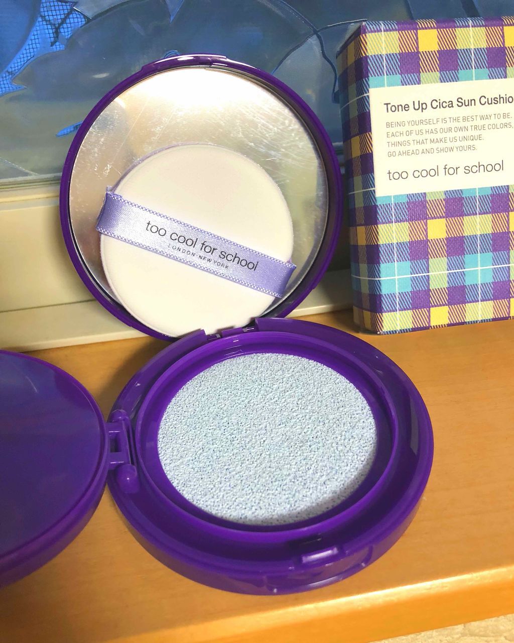 tone up cica sun cushion/too cool for school/化粧下地を使ったクチコミ（2枚目）