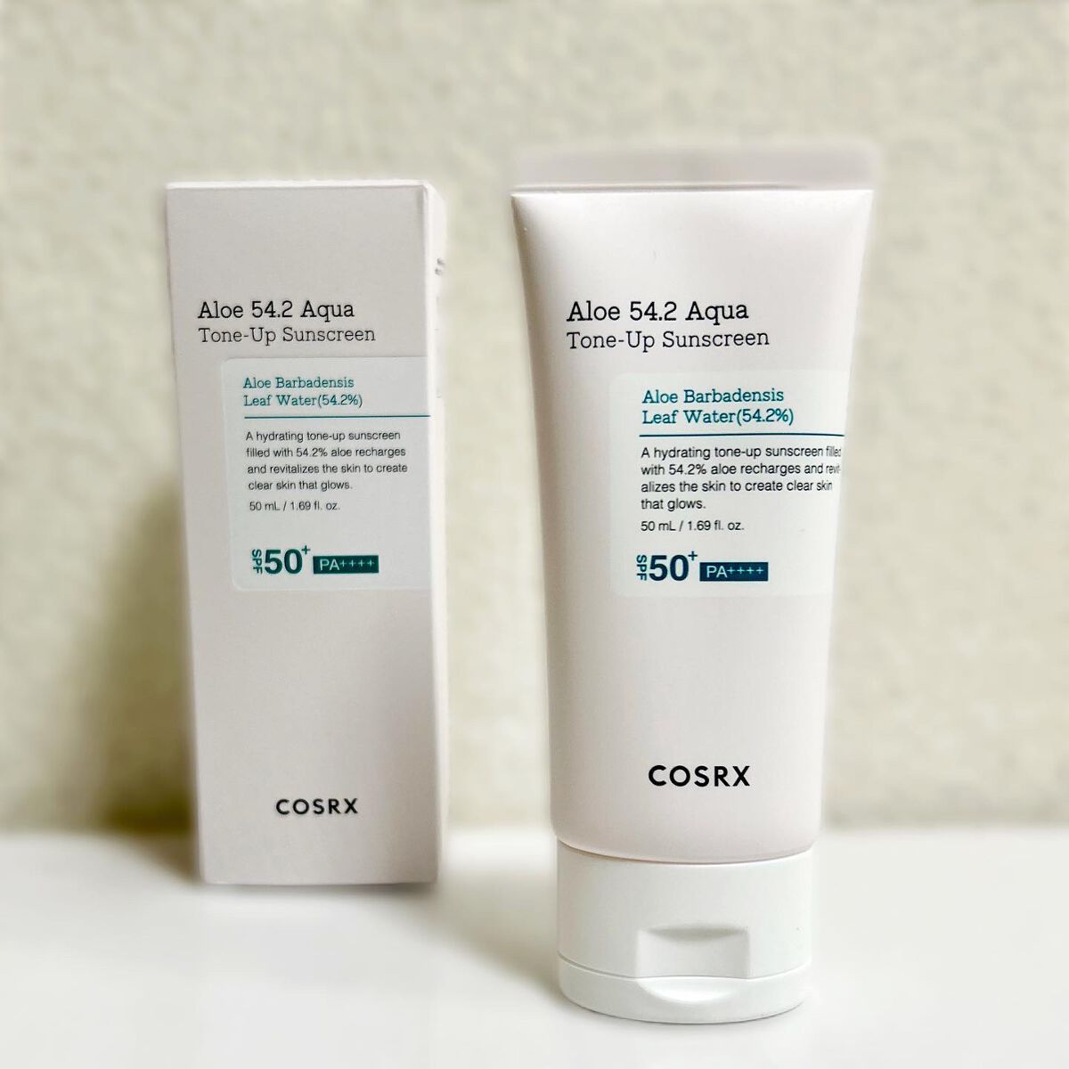 アロエ54.2アクアトーンアップUVクリーム　SPF50+ PA++++/COSRX/日焼け止めクリームを使ったクチコミ（1枚目）