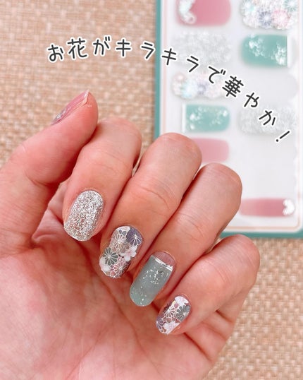 貼るジェルネイル/セリア/ネイルシールを使ったクチコミ(7枚目)