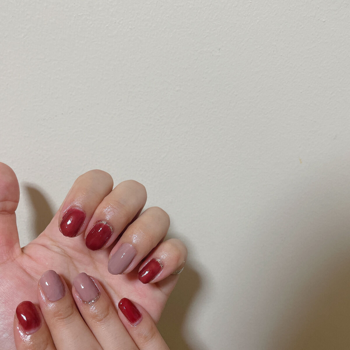 パル カラージェル ワインレッド/キャンドゥ/ジェルネイルを使ったクチコミ（1枚目）