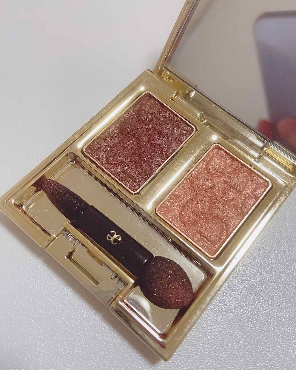 Elégance エレガンス アルモニーアイズのクチコミ「02を購入しました！

温かみのあるブラウンとオレンジピンク？がとても綺麗です
ラメもとても好.....」（1枚目）