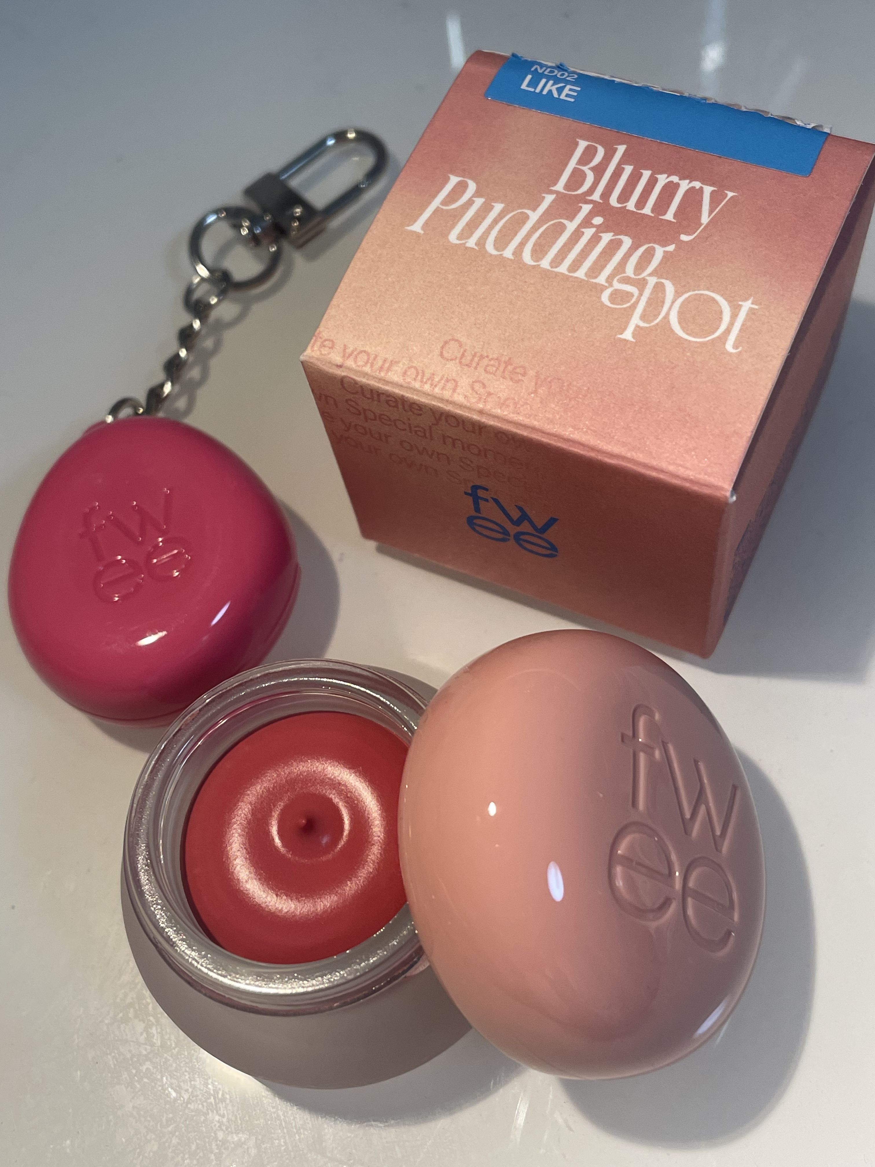 リップアンドチーク ブラーリープリンポット ND02 ライク/fwee/口紅を使ったクチコミ（3枚目）