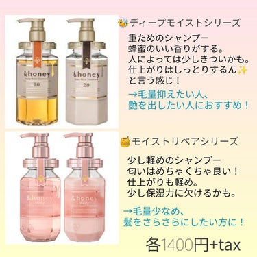 ディープモイスト シャンプー1.0／ヘアトリートメント2.0/&honey/シャンプー・コンディショナーを使ったクチコミ（2枚目）