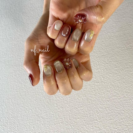 Natsumi◎nailist on LIPS 「nuance.ぷっくりフラワー🌼.#ネイル#ネイルデザイン..」(2枚目)