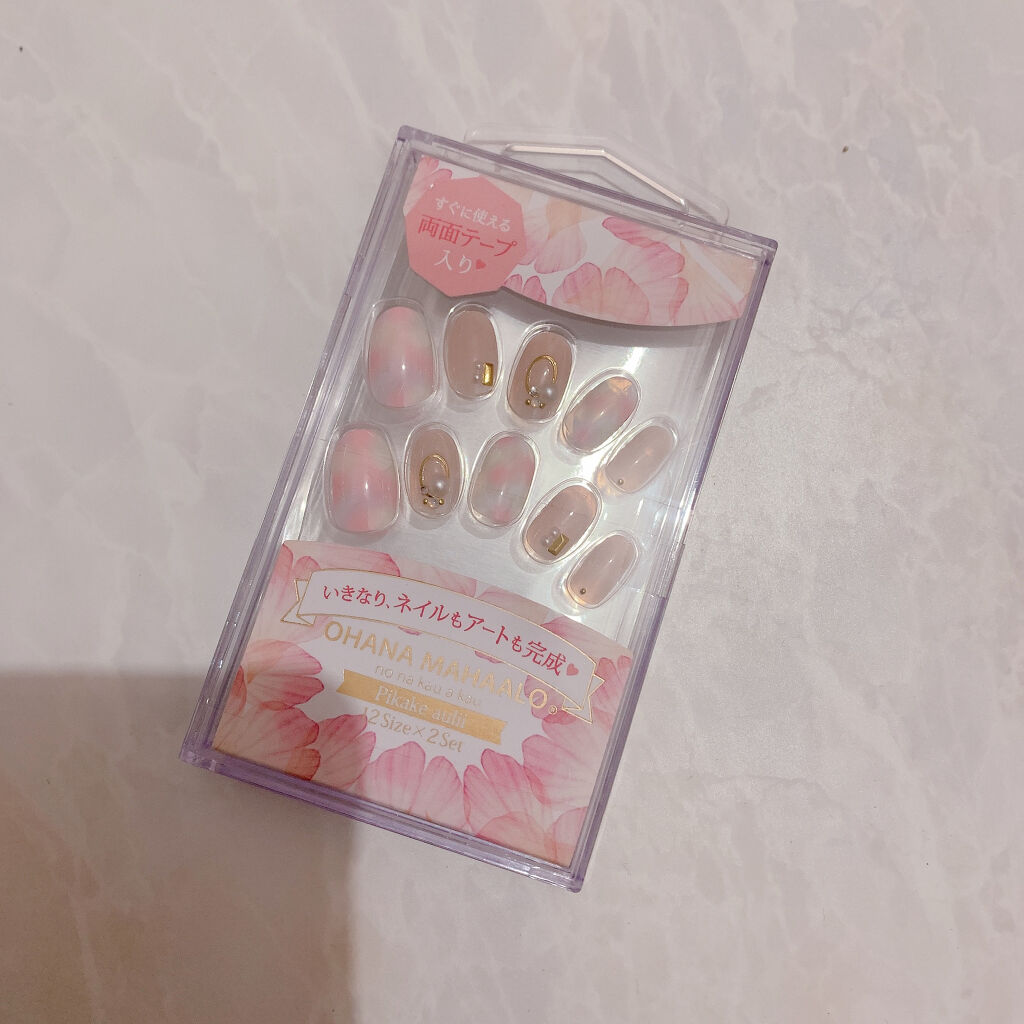 OHANA MAHAALO オハナ・マハロ　フィットミーネイルチップのクチコミ「市販のネイルチップ☆オハナマハロ着画あり☆

市販のネイルチップに興味が湧き、試してみました！.....」（1枚目）