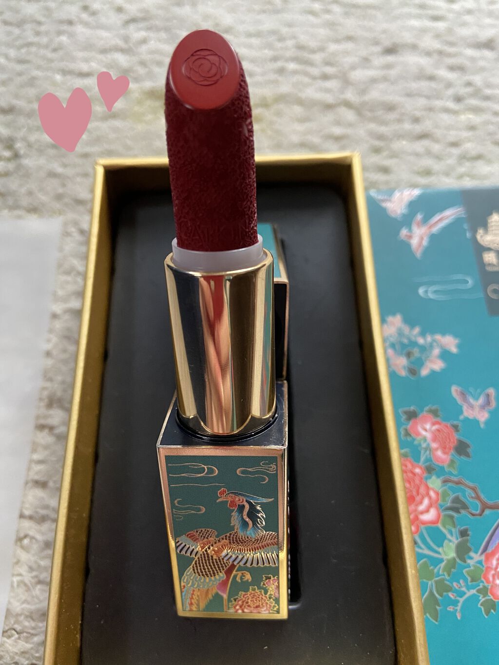 頤和園 コラボ 彫刻口紅/CATKIN/口紅を使ったクチコミ（2枚目）