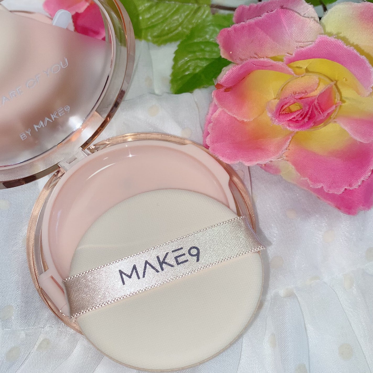 ヌードカーミンググロークッション/MAKE9/クッションファンデーションを使ったクチコミ(2枚目)