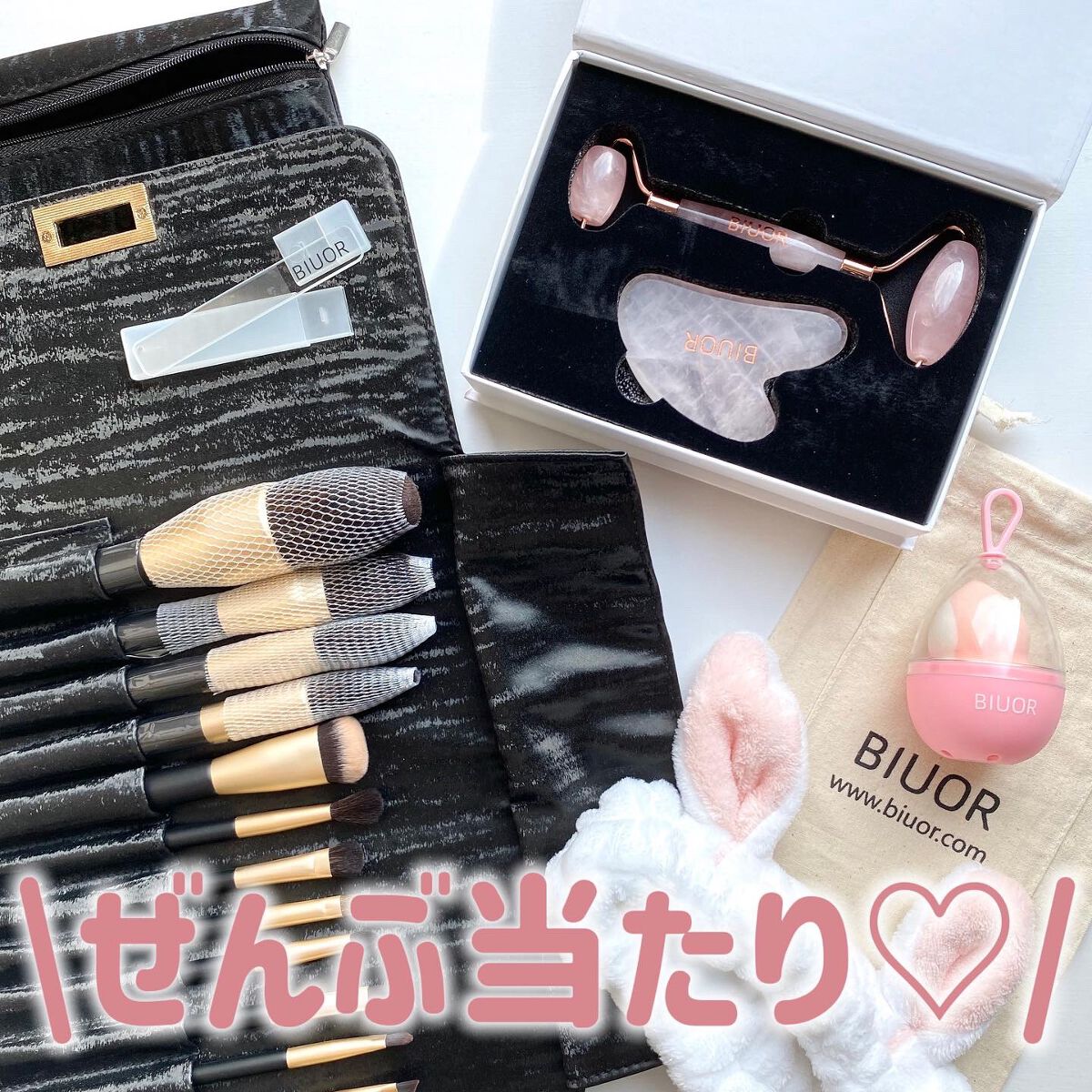 12本高級大毛量ブラシセット豪華専用ポーチ付/BIUOR/メイクブラシを使ったクチコミ（1枚目）