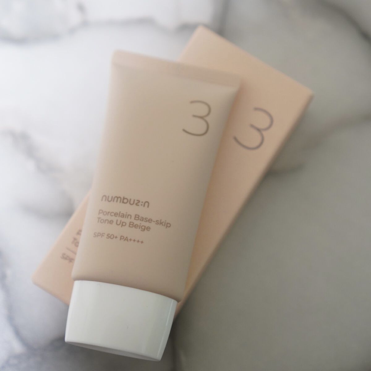 3番 ノーファンデ陶器肌トーンアップクリーム/numbuzin/化粧下地を使ったクチコミ（1枚目）