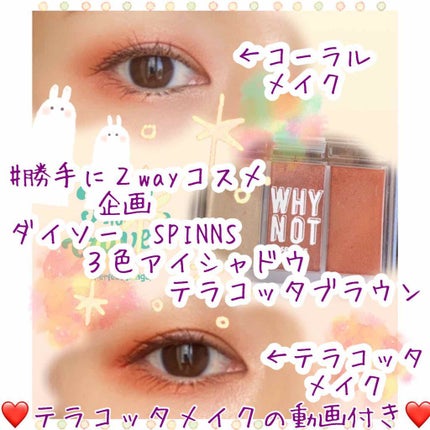 WHY NOT SPINNS 3色アイシャドウ/DAISO/アイシャドウパレットを使ったクチコミ(1枚目)