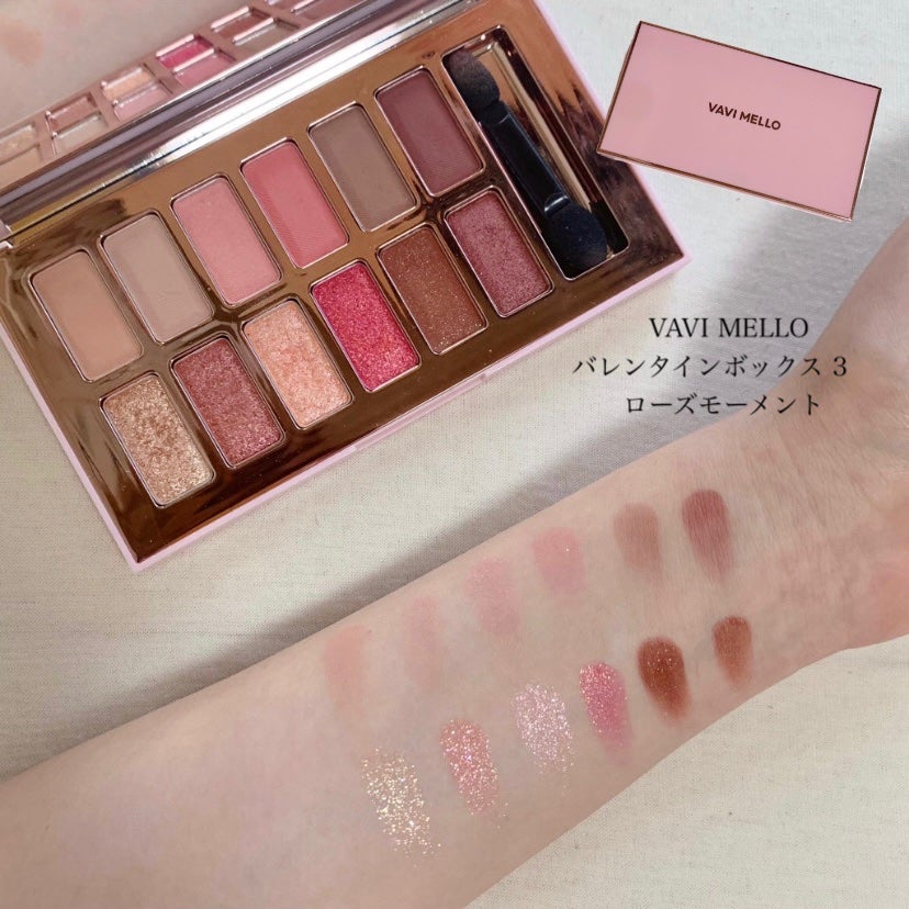 バレンタインボックス3ローズモーメント/VAVI MELLO/アイシャドウパレットを使ったクチコミ(1枚目)