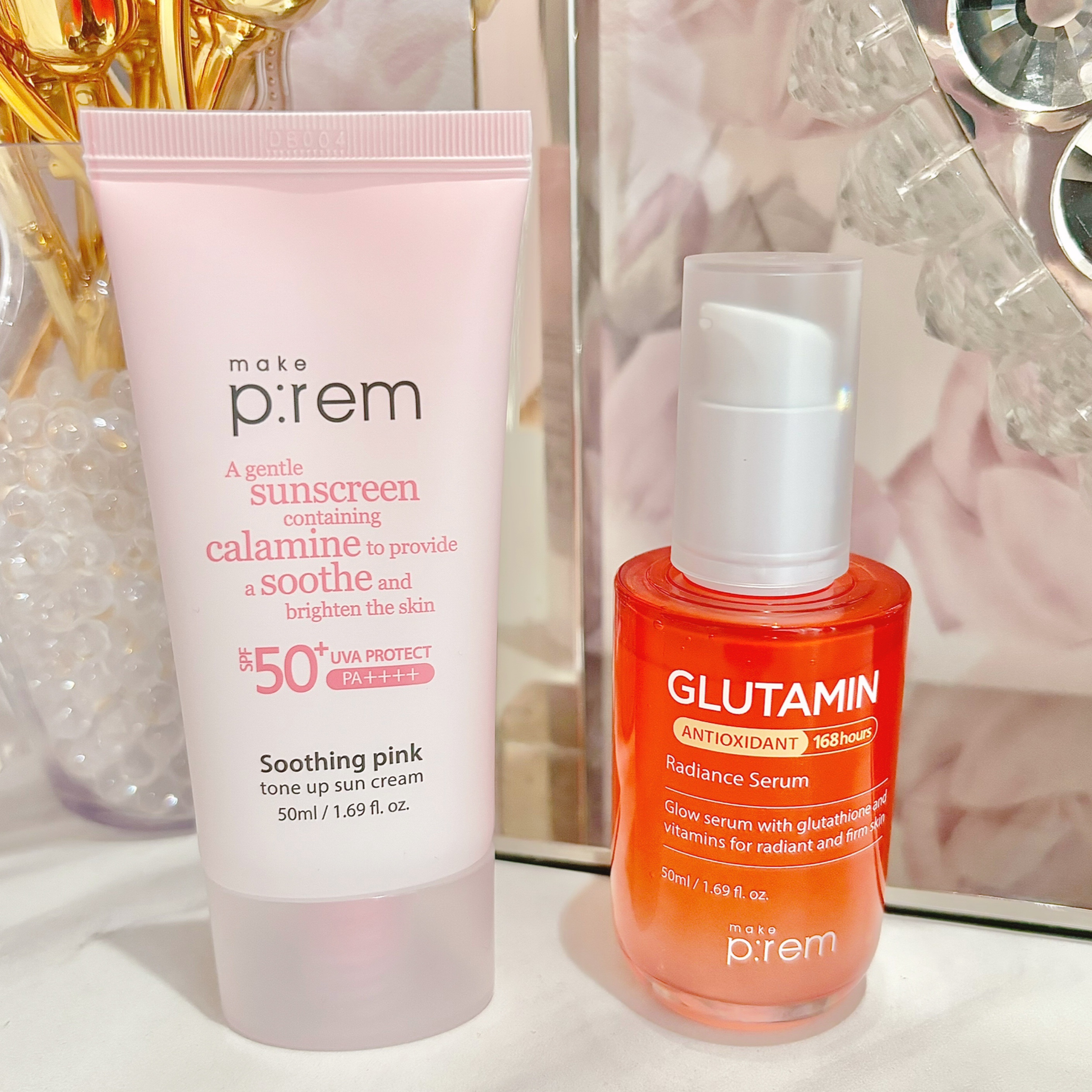 メイクプレム スージングピンクトーンアップサンクリーム/make prem/日焼け止めクリームを使ったクチコミ（1枚目）