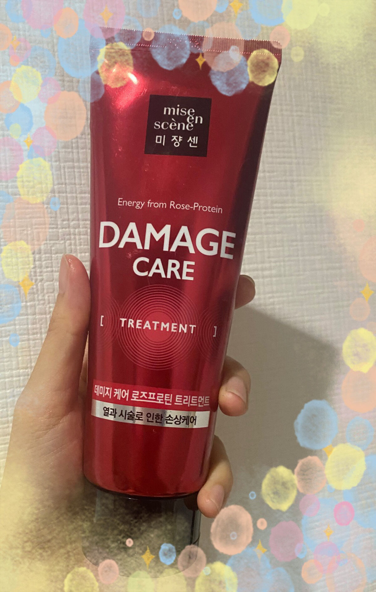 miseenscene ダメージケアトリートメントのクチコミ「miseenscene
ダメージケアトリートメント 180ml

Qoo10で三本セットで買い.....」（1枚目）