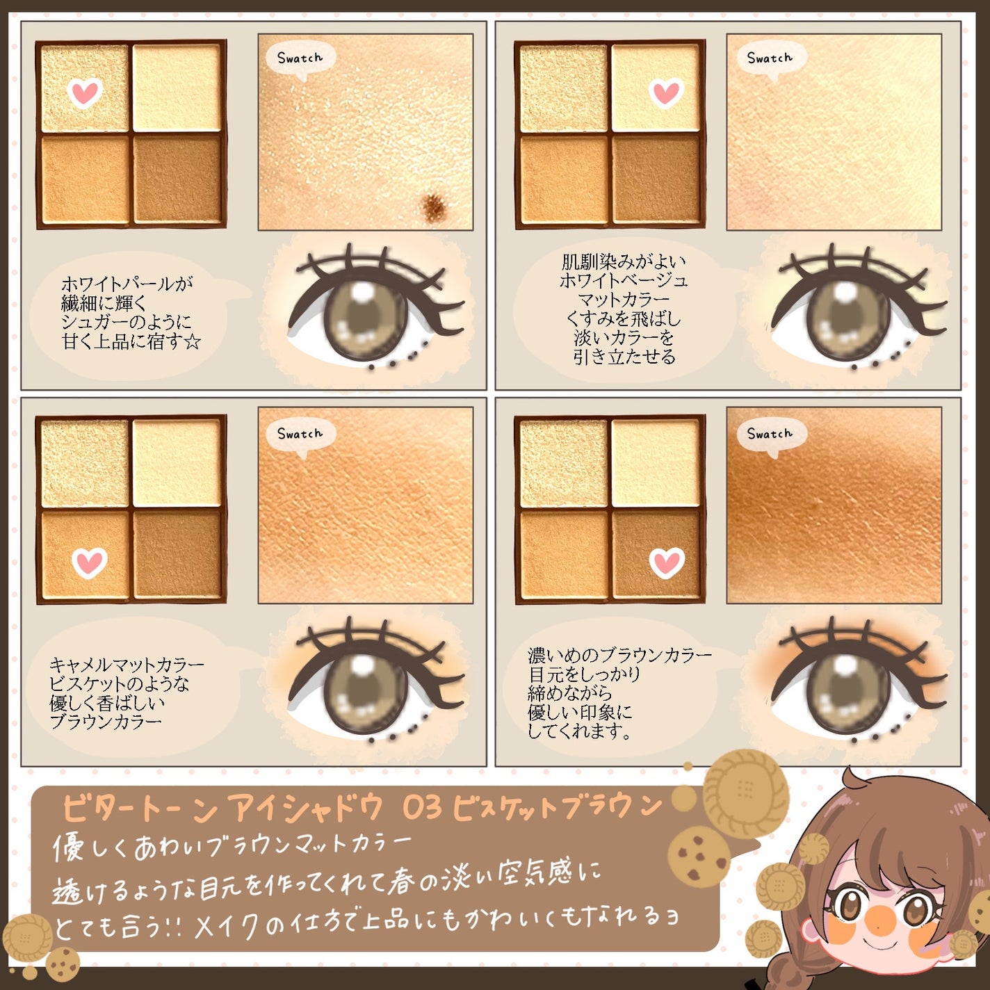 ベージュトーンアイシャドウ/CEZANNE/アイシャドウパレットを使ったクチコミ(3枚目)