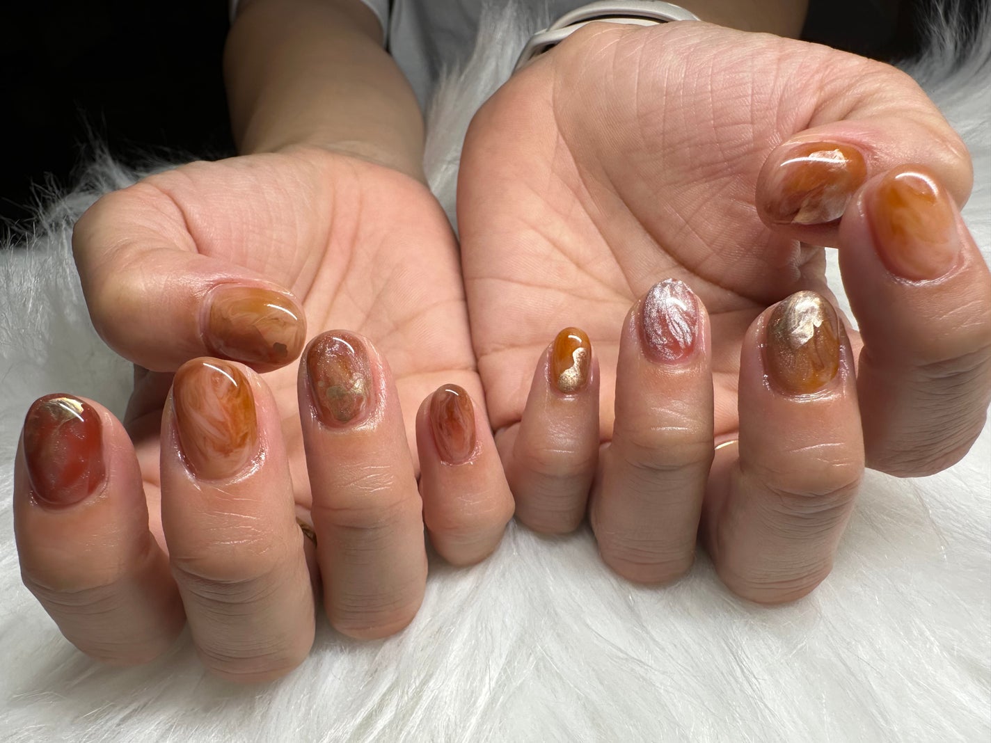 ちゃーん♡ on LIPS 「#ジェルネイルデザイン#ジェルネイル#ニュアンスネイル#マーブ..」(1枚目)