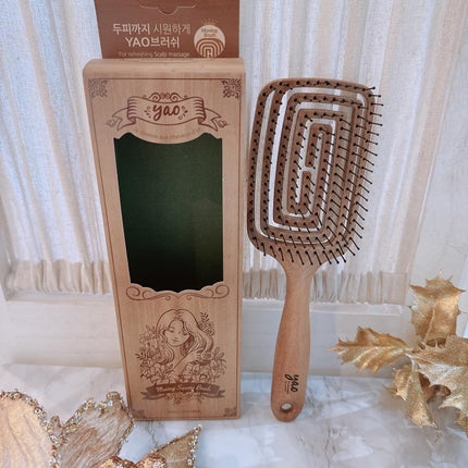 ウッドスクエアヘアブラシ/yao/ヘアブラシを使ったクチコミ(3枚目)