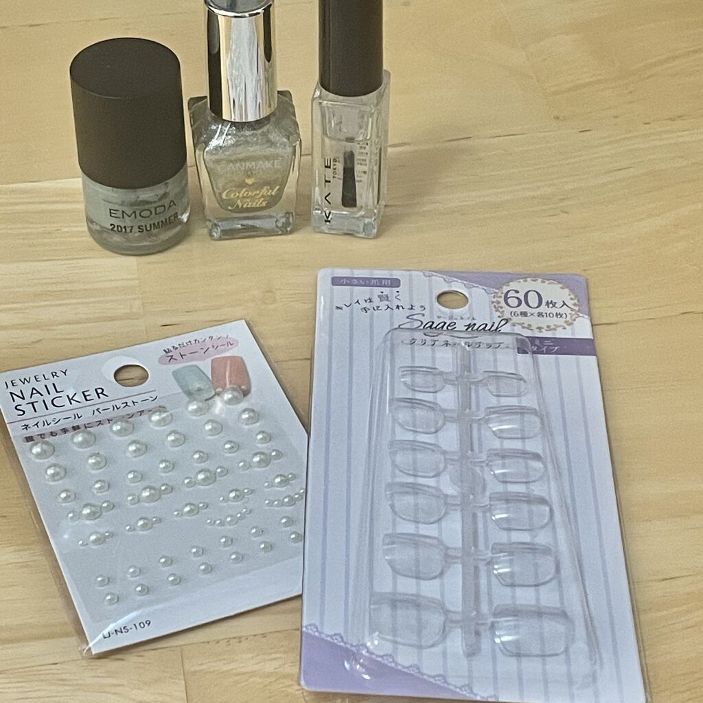 クリアネイルチップ/セリア/ネイルチップ・パーツを使ったクチコミ（2枚目）