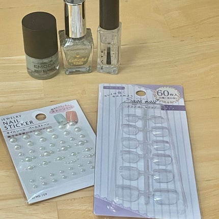 クリアネイルチップ/セリア/ネイルチップ・パーツを使ったクチコミ(2枚目)