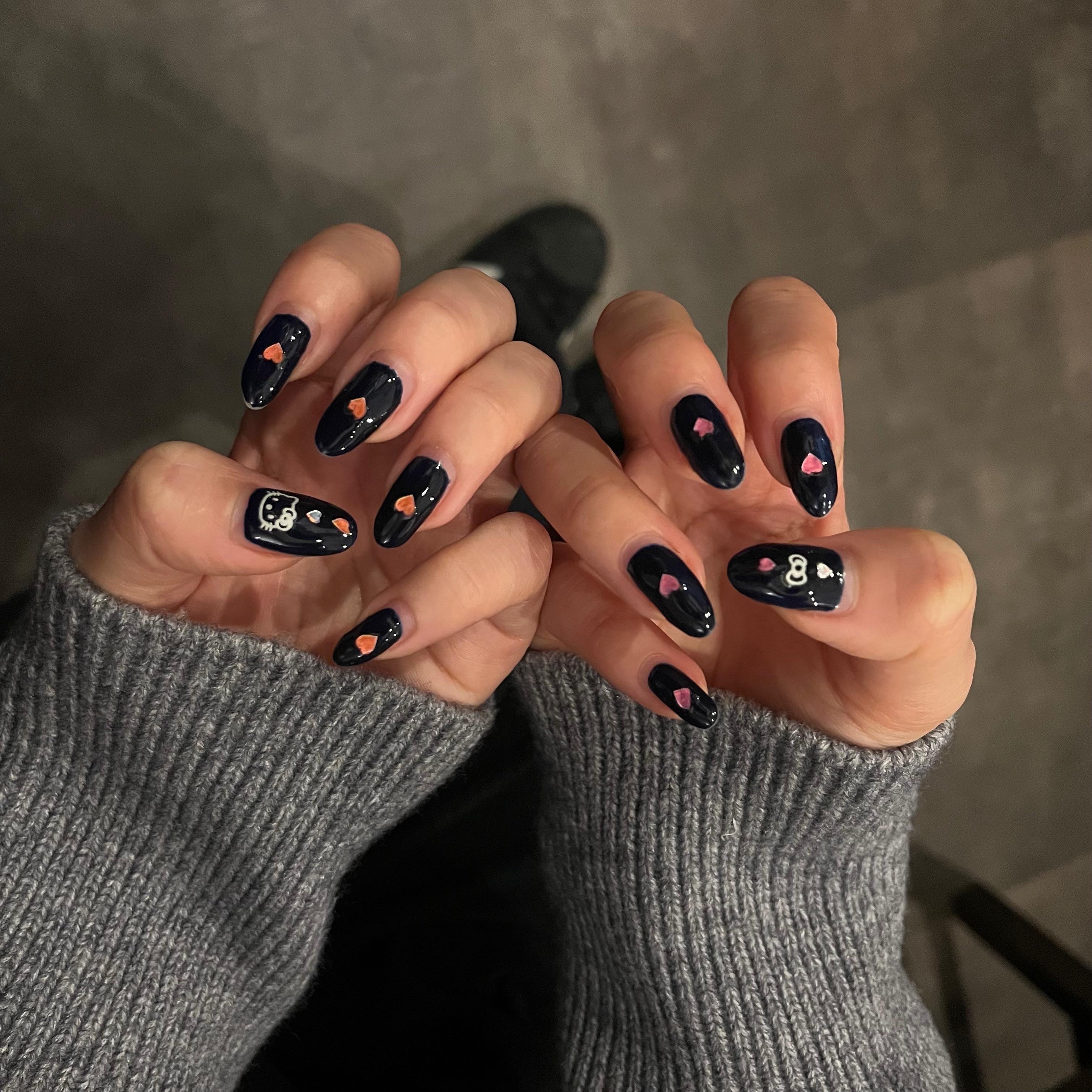 #アサネイル,#キティネイル,#セルフネイル,#セルフジェルネイルのネイルデザイン