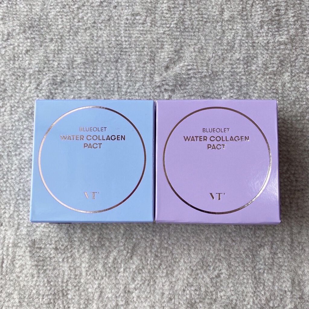 こんばんは🌃
2週間ぶりの投稿となってしまいました💦
頑張って投稿していきたいと思います！

VT COSMETICS
BLUEOLET WATER COLLAGEN PACT
内容量11g

こちらの商品はマーブルになっている
ファン