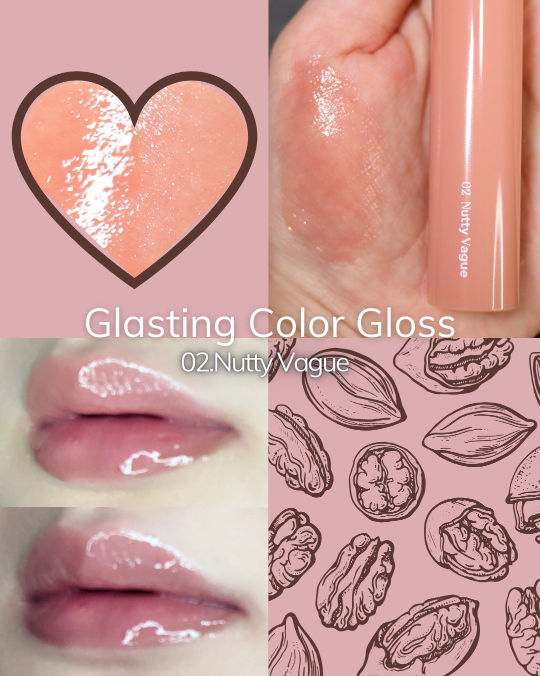 グラスティングカラーグロス/rom&nd/リップグロスを使ったクチコミ(1枚目)