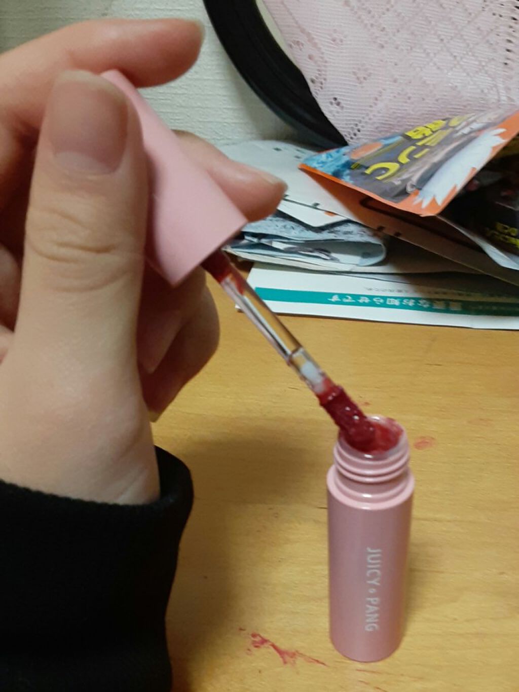 アピュー ジューシーパン スパークリングティント/A’pieu/口紅を使ったクチコミ（2枚目）