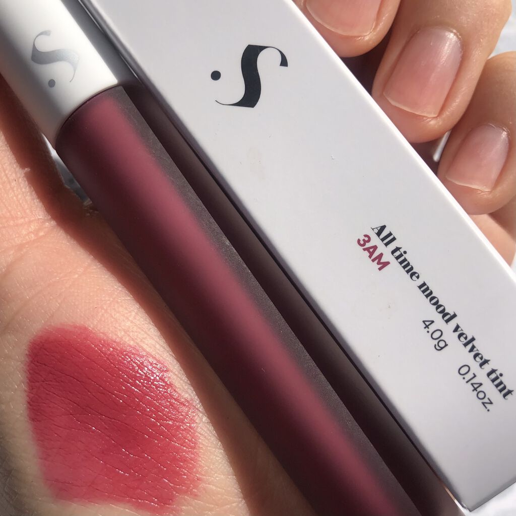 オールタイム ムード ベルベットティント 3AM 心がざわめく紫色の夜〈ピンクパープル〉/saat insight/リップティントを使ったクチコミ（1枚目）