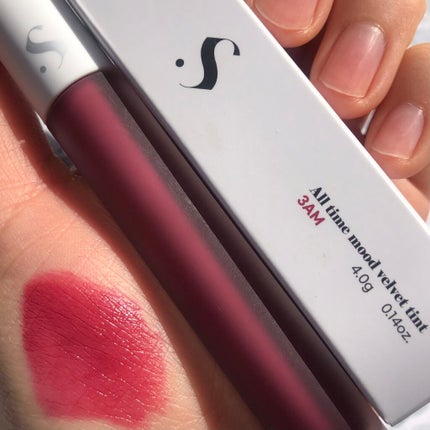 オールタイム ムード ベルベットティント 3AM 心がざわめく紫色の夜〈ピンクパープル〉/saat insight/リップティントを使ったクチコミ(1枚目)