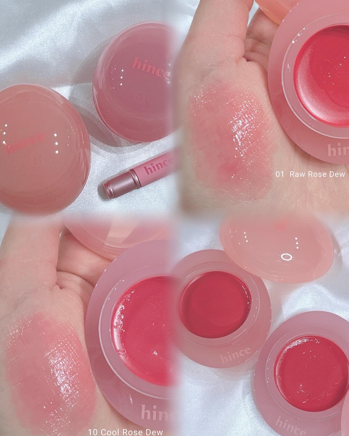 ロウグロウデューイーボール 10 クールローズデュー/hince/リップバームを使ったクチコミ（1枚目）