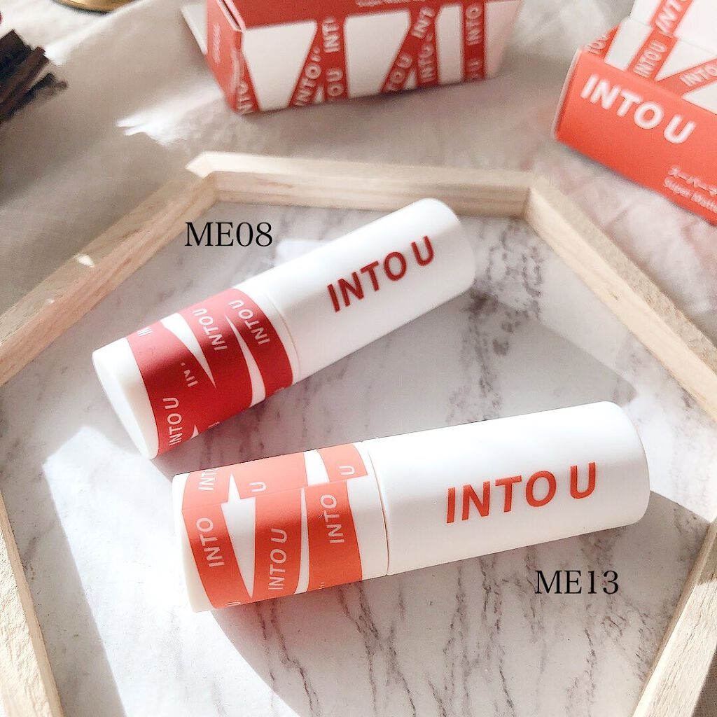 スーパーマットリップ＆チークマッド EM13 令嬢ブラックベリー/INTO U/口紅を使ったクチコミ（2枚目）