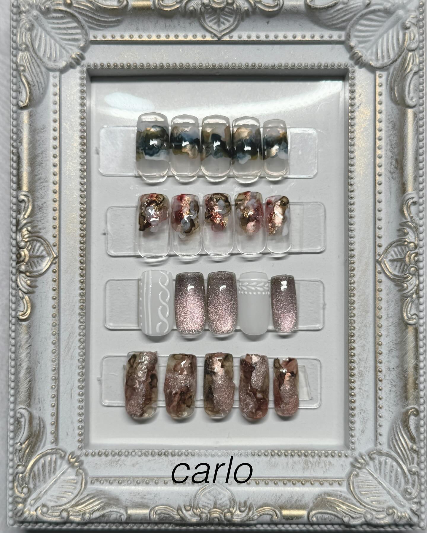 #ネイル,#手書きネイル,#ニュアンスネイル,#マグネットネイルのネイルデザイン