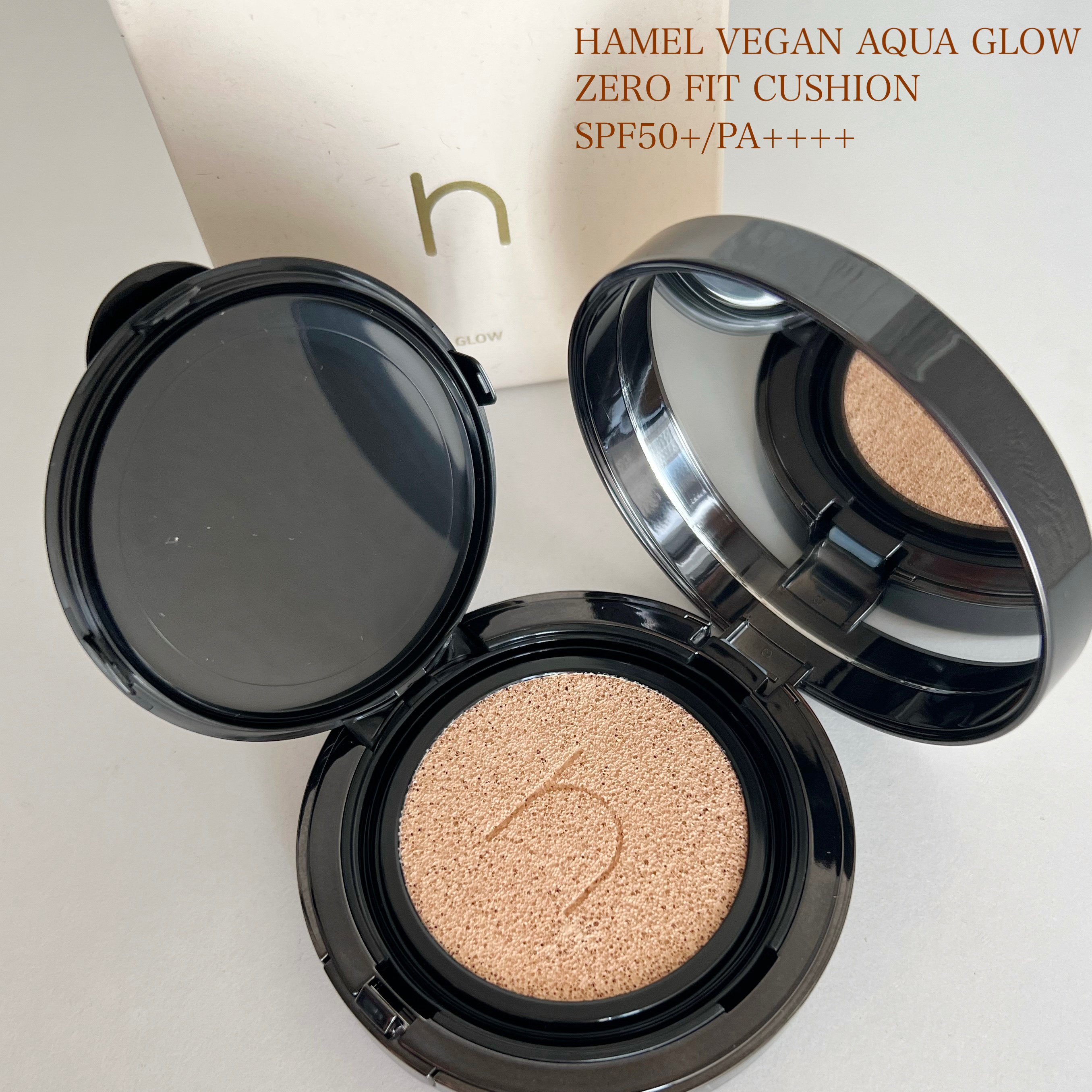 ヴィーガンアクアゼロフィットクッション 01 PURE（ピンクベース20号〜21号） /HAMEL/クッションファンデーションを使ったクチコミ（1枚目）