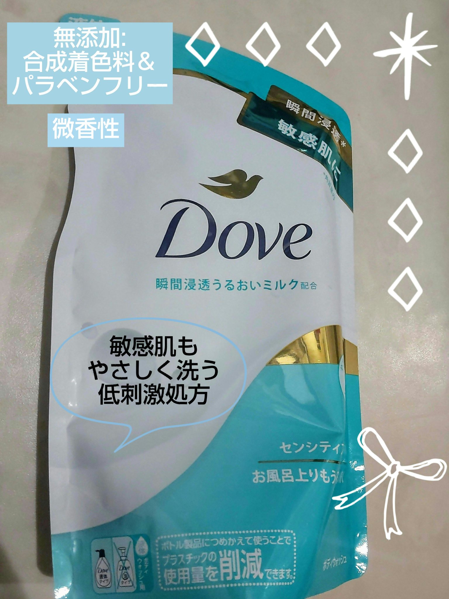 ボディウォッシュ センシティブ マイルド/ダヴ/ボディソープを使ったクチコミ（1枚目）