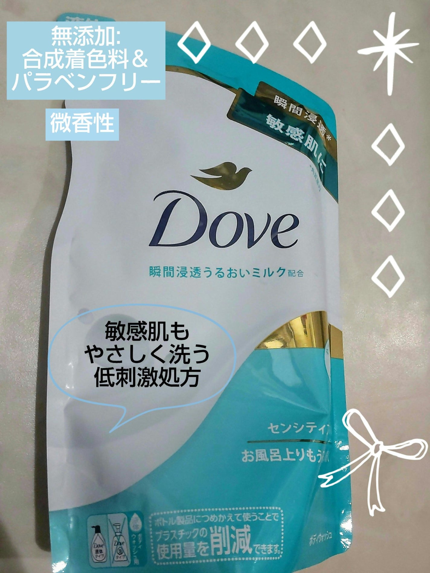 ボディウォッシュ センシティブ マイルド/ダヴ/ボディソープを使ったクチコミ(1枚目)