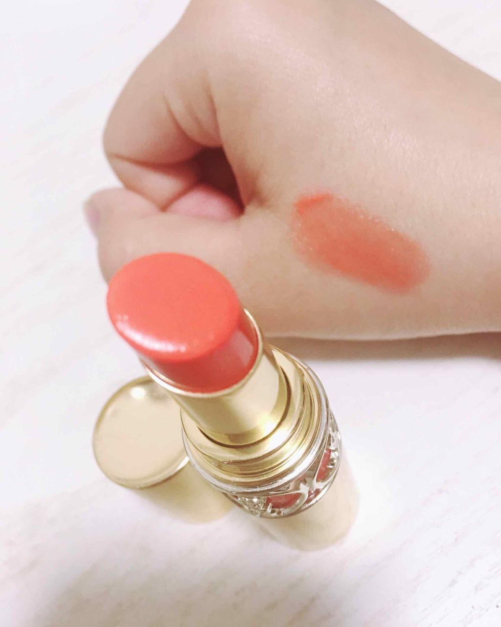 ルージュ ヴォリュプテ シャイン/YVES SAINT LAURENT BEAUTE/口紅を使ったクチコミ(3枚目)